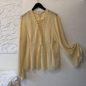 H&M Edition Lacing Chiffon Blouse Yellow